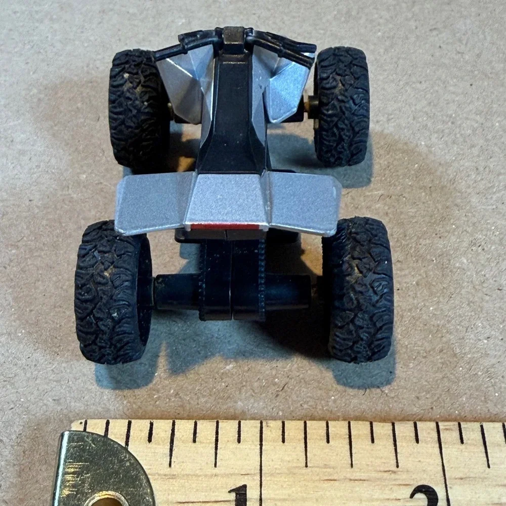 Tesla Cyberquad for Kids Miniature Toy ATV Silver Black Collectible Vehicle